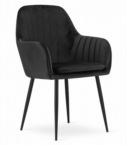 Fauteuil lugo velours noir - fauteuil,