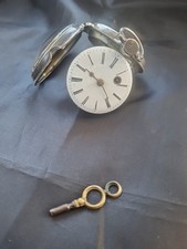 SUPERB LARGE 18TH CENTURY NEVERS SILVER ROOSTER POCKET WATCH