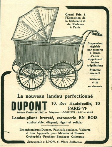 Publicité ancienne landau