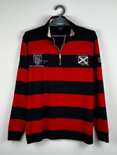 Paul Shark Striped Quarter Zip Luxury Sweater Size XL