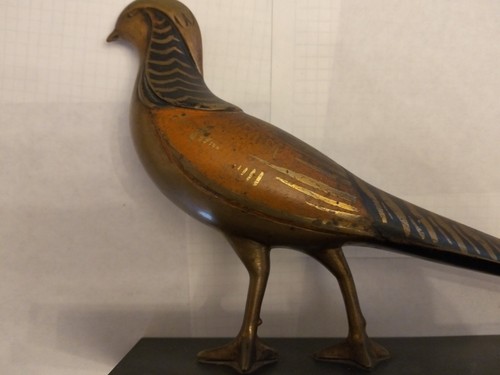 Faisan bronze sur marbre - en,