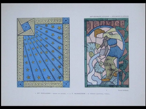 Vitrail art nouveau - vitrail,