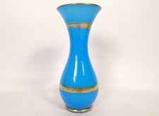 Vase balustre opaline bleue