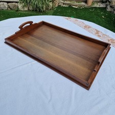 Plateau De Service Ancien En Bois De Noyer Début 20ème Art De La Table Vintage 