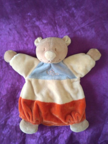 Doudou marionnette ours - , bleu