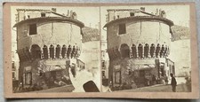 FRANCE Le Puy Tour Pannessac Photo Georges Michel c1865 Stereo Vintage Albumin