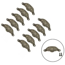 Poignées de tirage de tasse vintage en forme de coquille pour meuble avec monta