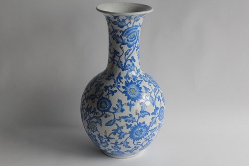Grand vase porcelaine fleurs - porcelaine,