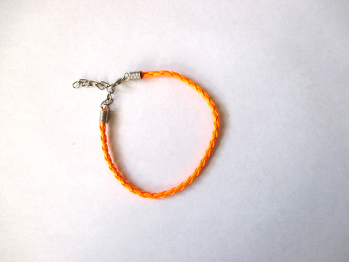 Bracelet tresse fluo orange - bracelet,