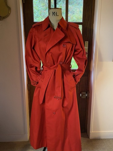 Long red burberry trench coat - red,