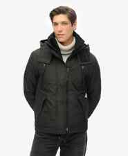 Superdry Jacket Coat Hooded Mountain SD Windcheater Jacket Zip Pockets Black