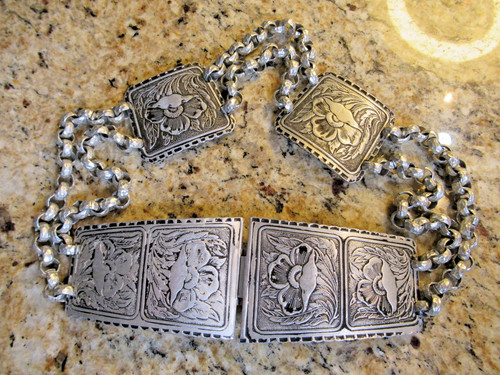 Vintage silver hammered - silver,