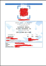 Vends 2 places concert Patrick