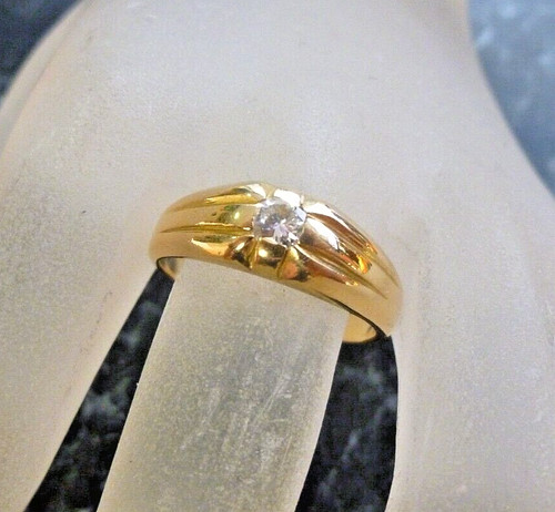 Bague solitaire jaune 18k - bague,