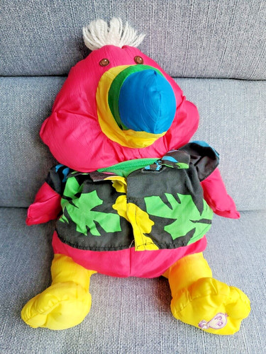 Doudou peluche perroquet - peluche, rose