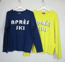 Yessica C&A Womens Apres Ski Printed Boucle Jumper Blue/yellow Size XS - S  New