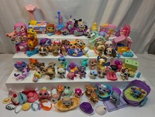 Littlest Pet Shop, Large Lot of 55 Figures, All Accessories Shown, LPS
