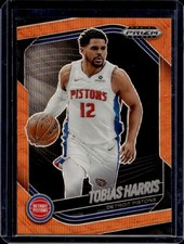 2024-25 Prizm Black Tobias Harris Orange Wave Prizms #9/60 Pistons
