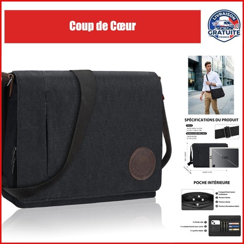 Besace homme toile cuir - besace,