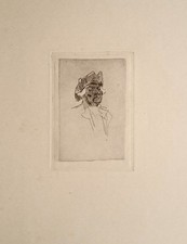 Estampe de Félicien ROPS, Vieux jeu / Cy-devant, portrait, aquatinte