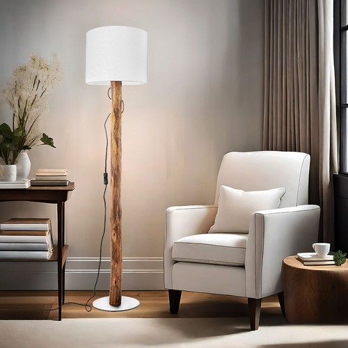 Lampe sur pied bois - bois,