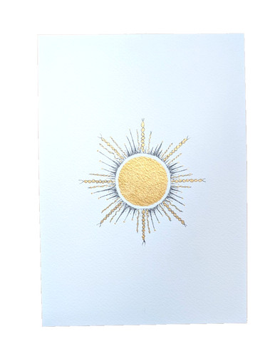 Original ink gold painting - ink,