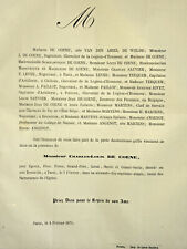 DE COENE Van Den Abeel de Welde FAIRE PART Terquem Faillot Martens Angenot 1879