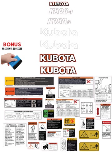 Fits kubota k008 decal - kubota, kit