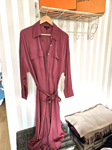 Robe chemise longue rose - longue, t