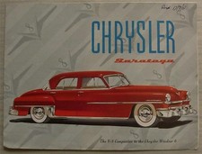 CHRYSLER SARATOGA USA Car Sales Brochure 1951 #YNXIZ 4 DR SEDAN Club Coupe +