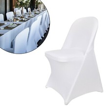Nouveau Spandex Blanc Pliable Housses Chaise Extensible Superbe Habillé Folding