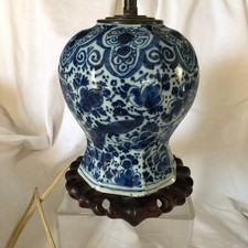 18th Century Delft Earthenware Lamp Mount VASE INV 12170