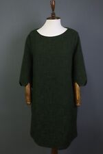 SARAH PACINI Green Lagenlook 3/4 Sleeve A-Line Knee Length Dress
