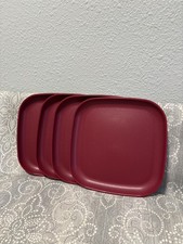 BRAND NEW TUPPERWARE Square 8" Plates RAISED EDGES Lunch/Picnic NEW BPA FREE 