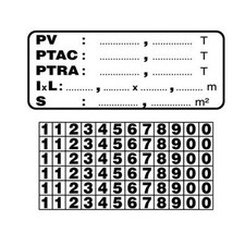 Plaque de tare adhésive 100 x