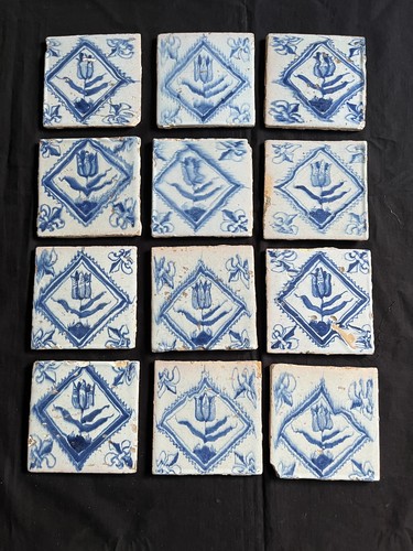 Lot carreaux delft - 12,