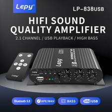Desktop HIFI Amplifier: 2.1 Ch Bluetooth 5.0, USB/RCA & 4-8Ω Impedance