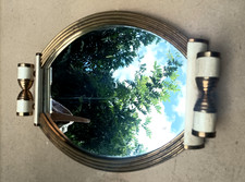 Joli plateau miroir de style Art déco des années 1950 - 40 x 29 cm
