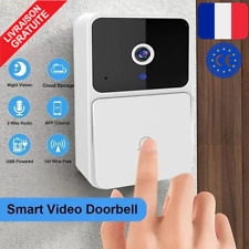 Interphone Vidéo Sonnette Sans Fil Étanche app Caméra WiFi Accueil Sécurité Neuf