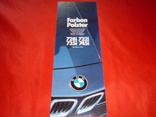 1982 BMW 7 Series E23 728i 732i 735i 745i Colours Upholstery Colour Chart Brochure
