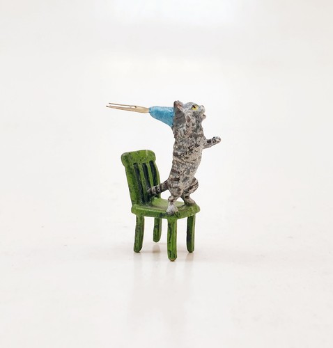 Sculpture chat clown - chat,