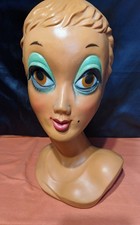 veritable tete chapeau mannequin vintage époque twiggy