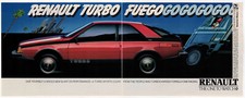 1983 RENAULT Fuego Turbo Vintage Original 2 page Print AD | Red car photo USA