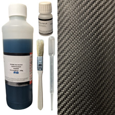 Kit DIY 500g Résine Polyester ISO Marine - Tissu Carbone - Mat de Verre