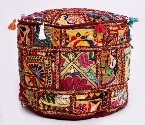 Pouf ottomane rond - ottomane, indien