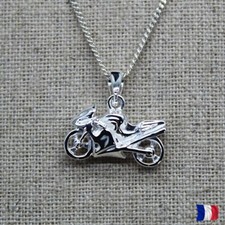 Pendentif moto argent 925