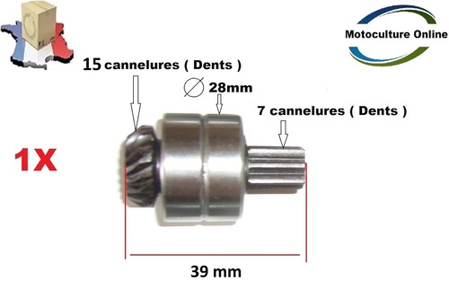 Pignon engrenage 7 dents - 15,