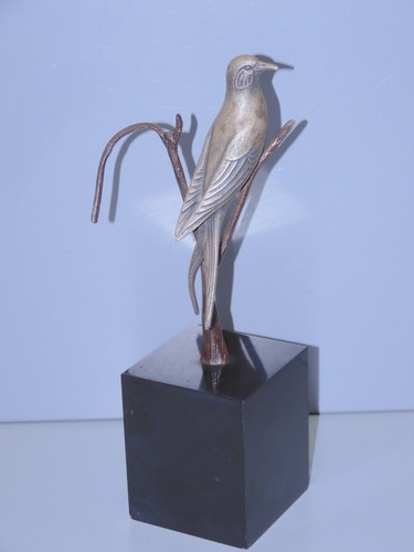 Statue oiseau argenté - oiseau,