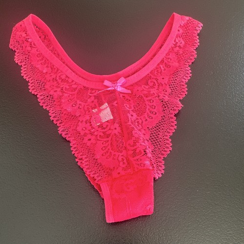 String femme dentelle rose