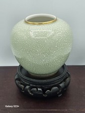 Vtg.Tirschenreuth Vase grün Craquele  Porcelain Art Deco Bavaria,Germany 
